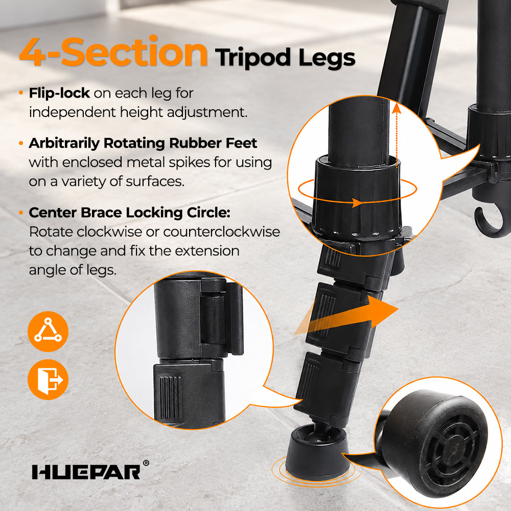 Huepar TPD14 - 143CM/4.69Ft Tripod Adjustable