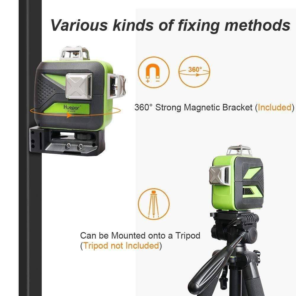 Huepar 603CG - 3D Green Beam Self-Leveling 3 X 360° Laser Level - HUEPAR UK