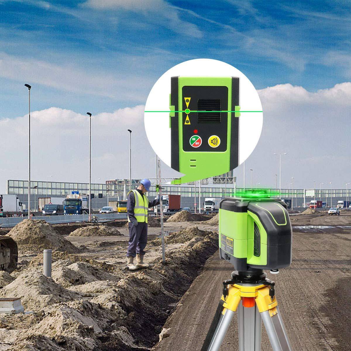 Huepar DT03CG+ 3x360° Dual Slope Function Cross Line Self-Leveling 3D Green Beam Laser Level with Receiver - HUEPAR UK