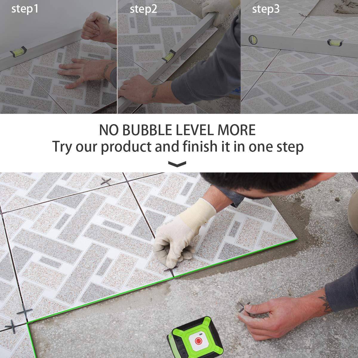 Huepar FL360G - Tiling Floor Laser Level 360 Degree Green Beam Floor Laser Level Tools Installation with Magnetic Bracket - HUEPAR UK