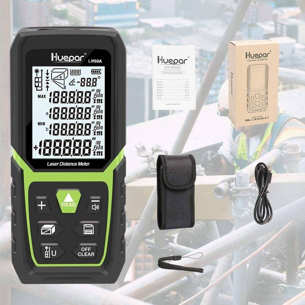 Huepar LM50A - 50M Laser Distance Meter - HUEPAR UK
