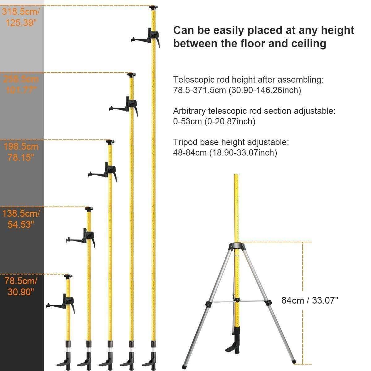 Huepar LP36 - 3.7m Lasers Level Adapter Tripod - HUEPAR UK