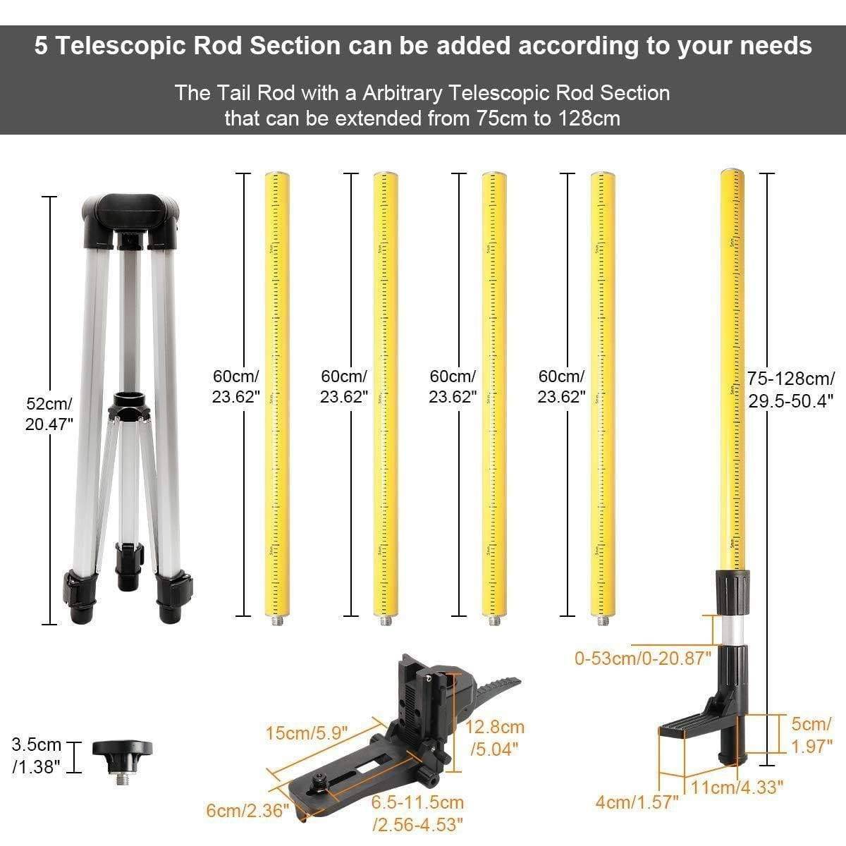 Huepar LP36 - 3.7m Lasers Level Adapter Tripod - HUEPAR UK