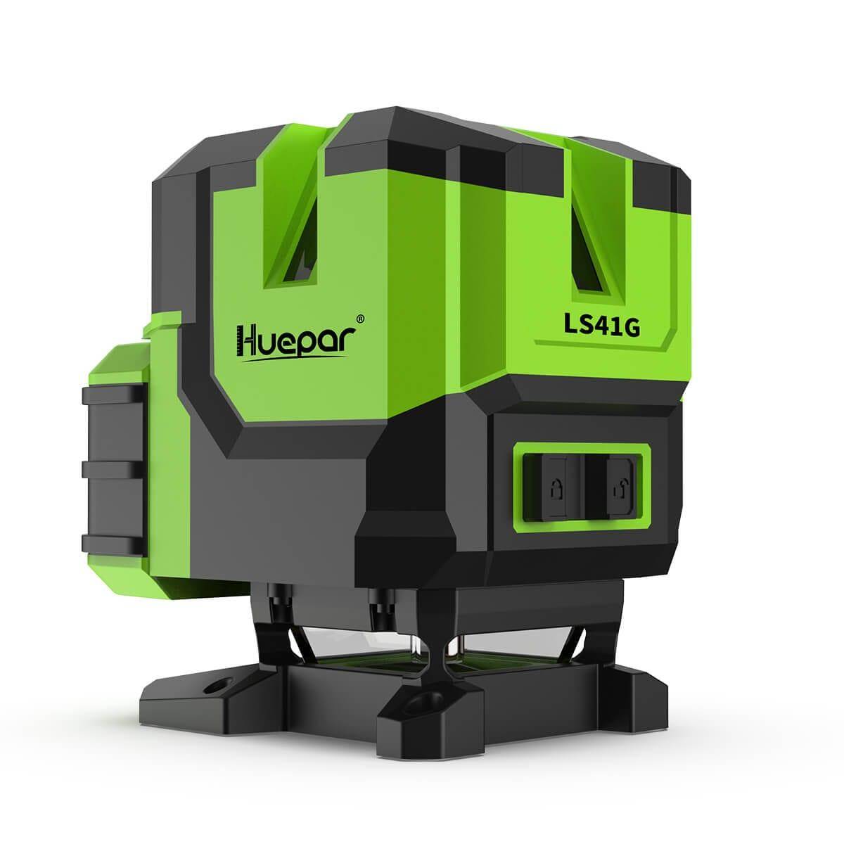 HUEPAR LS41G - Green Cross Line Self-leveling Multi-Line Laser Level-Four Vertical and One 360° Horizontal Lines with Plumb Dot - HUEPAR UK