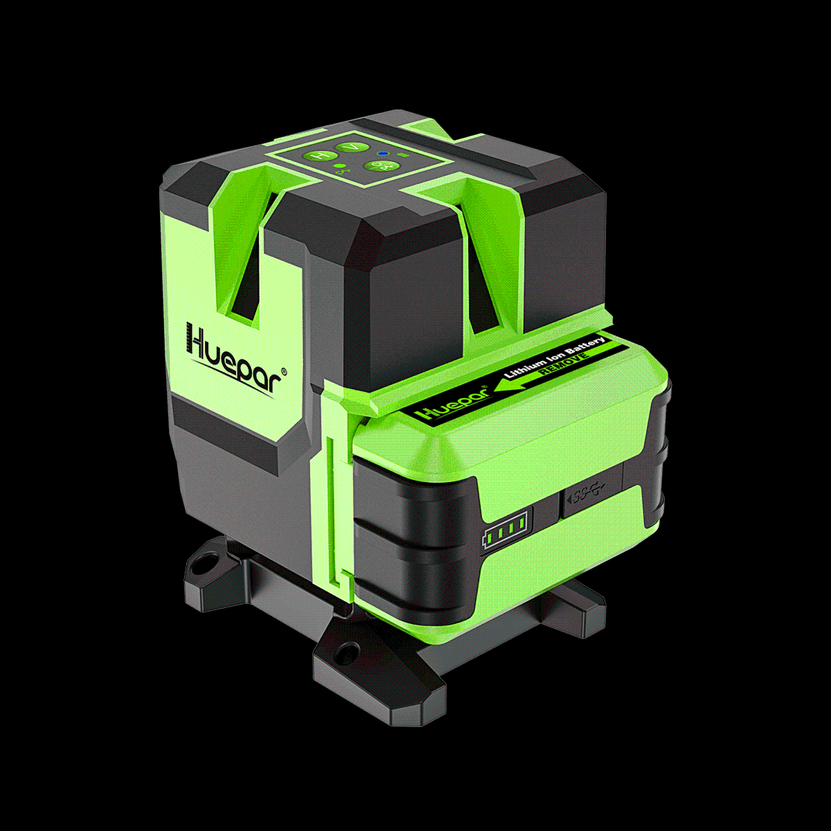 HUEPAR LS41G - Green Cross Line Self-leveling Multi-Line Laser Level-Four Vertical and One 360° Horizontal Lines with Plumb Dot - HUEPAR UK