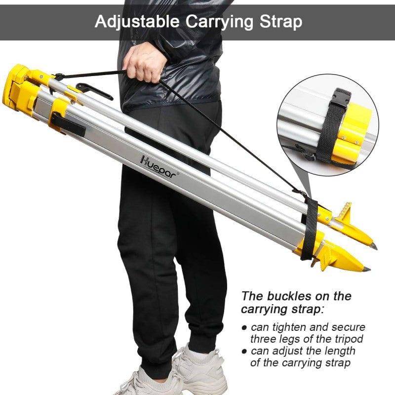 Huepar M3Y - Aluminum Flat Head Heavy Duty Tripod 1.65m / 65" with 5/8"-11 Male Thread - HUEPAR UK