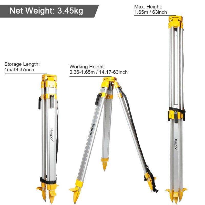 Huepar M3Y - Aluminum Flat Head Heavy Duty Tripod 1.65m / 65" with 5/8"-11 Male Thread - HUEPAR UK
