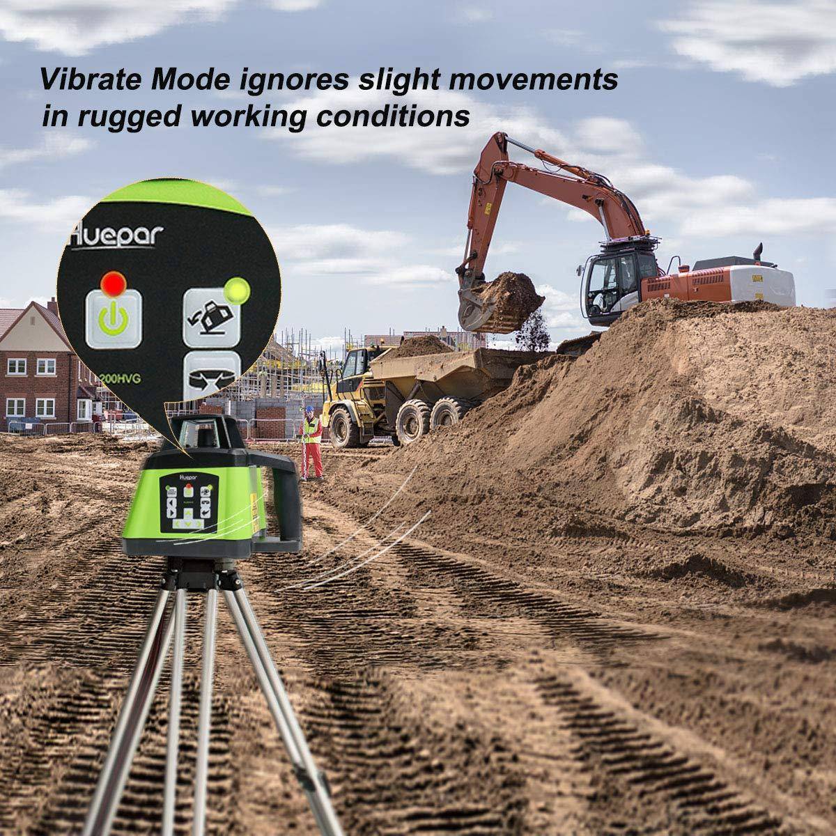 Huepar RL200HVG - Electronic Self-Leveling Green Rotary Laser Level + Plumb Points with Receiver - HUEPAR UK
