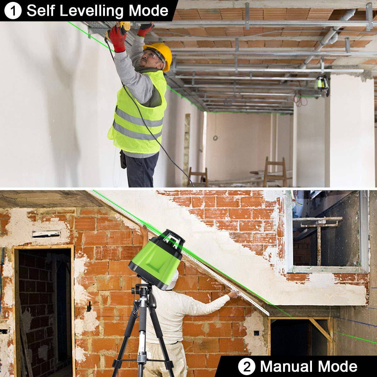 Huepar RL200HVG - Electronic Self-Leveling Green Rotary Laser Level + Plumb Points with Receiver - HUEPAR UK