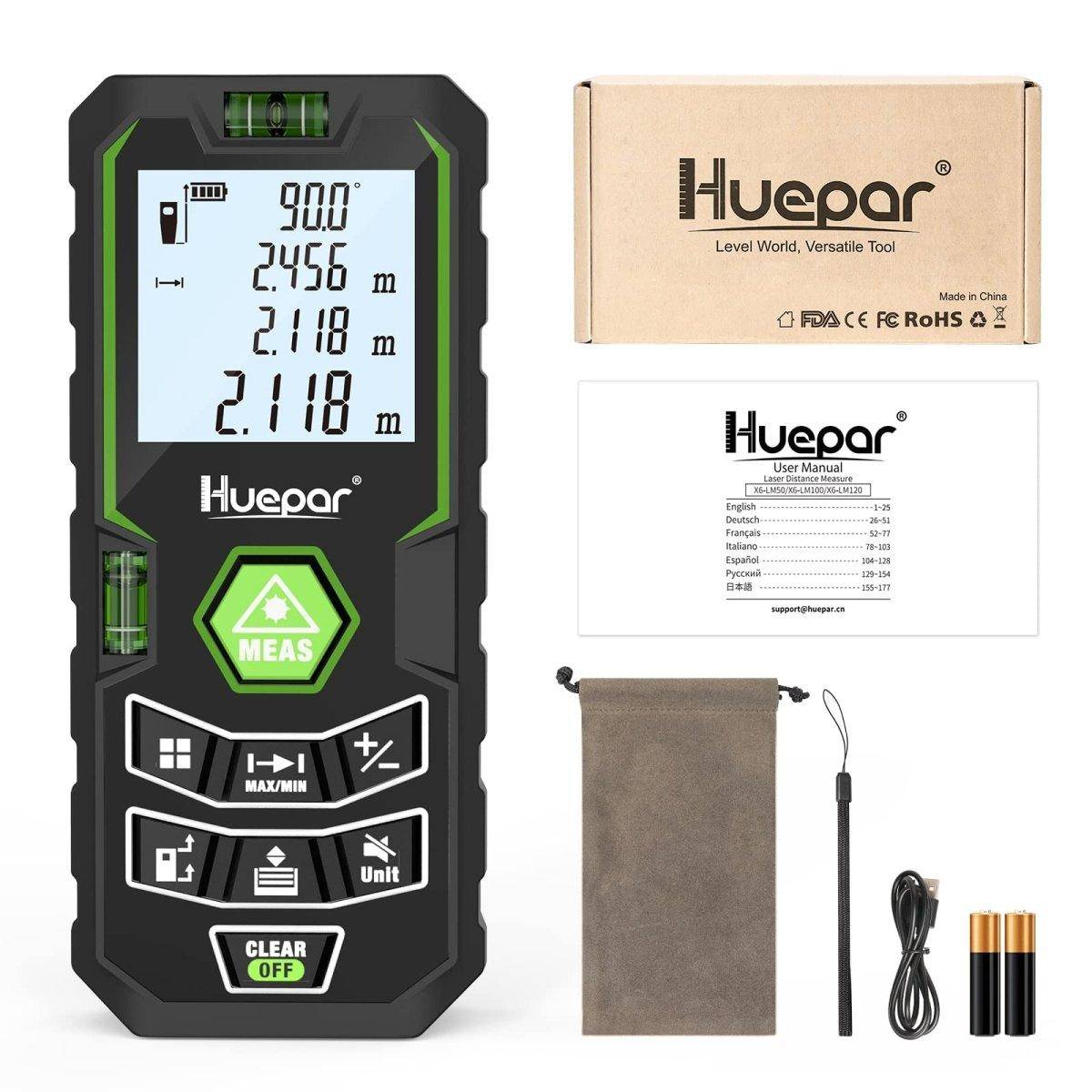Huepar X6-LM50 - 50M Laser Distance Meter - HUEPAR UK