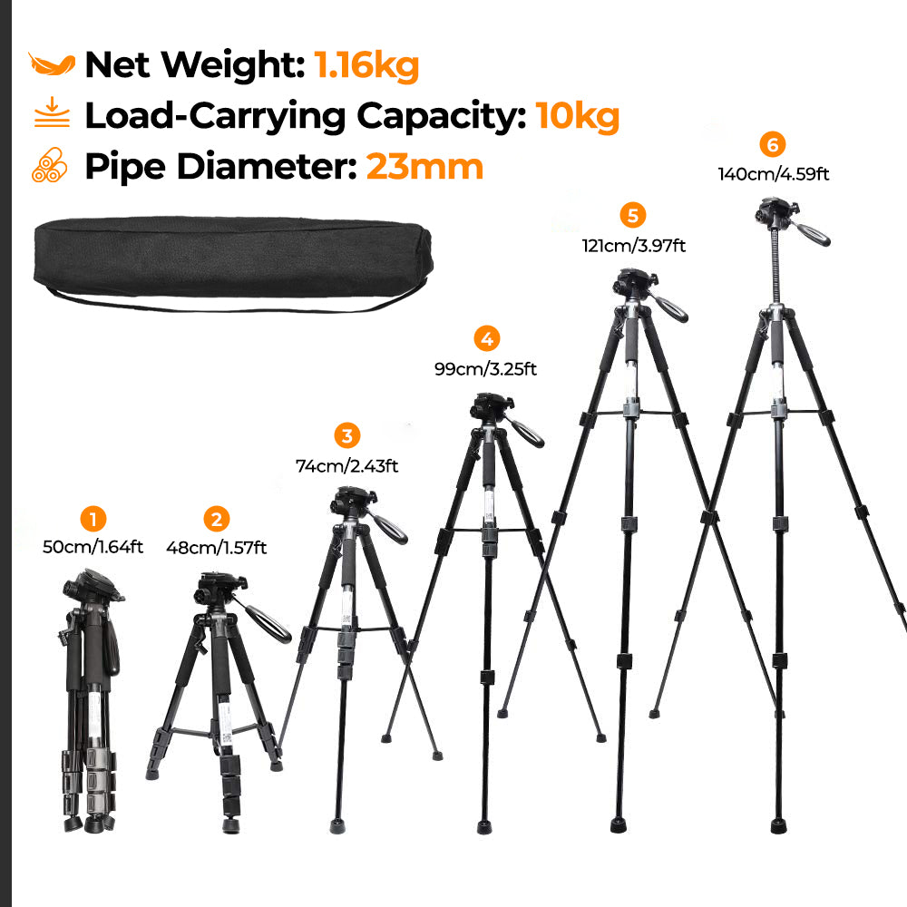Huepar TPD14 - 143CM/4.69Ft Tripod Adjustable