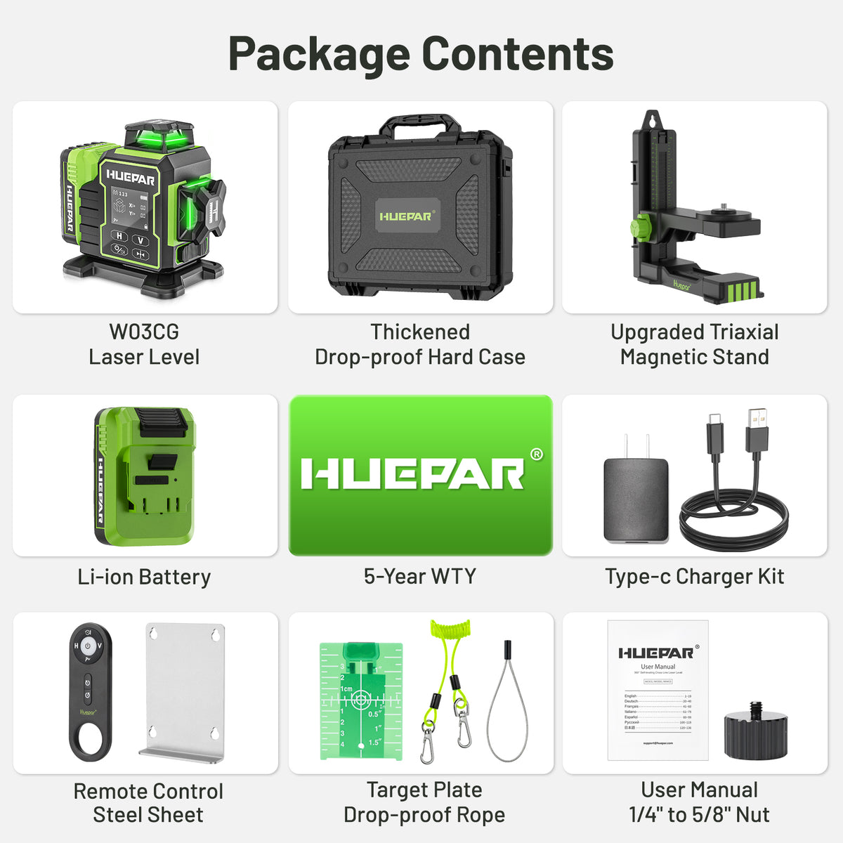 Huepar W03CG Laser Level