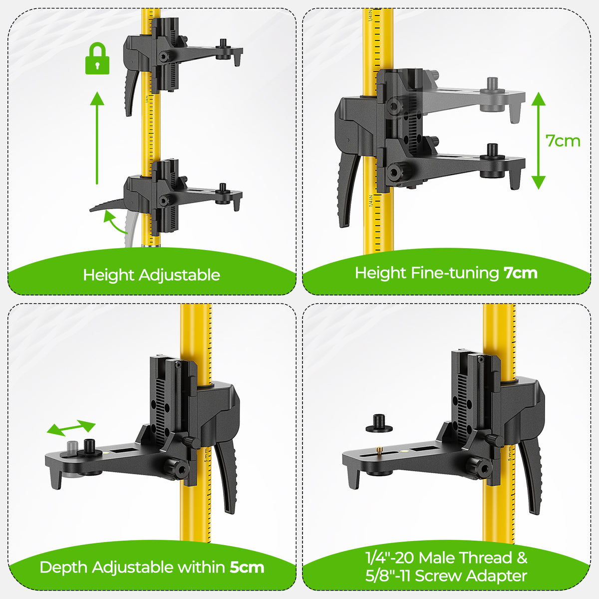 Huepar LP36 - 3.7m Lasers Level Adapter Tripod