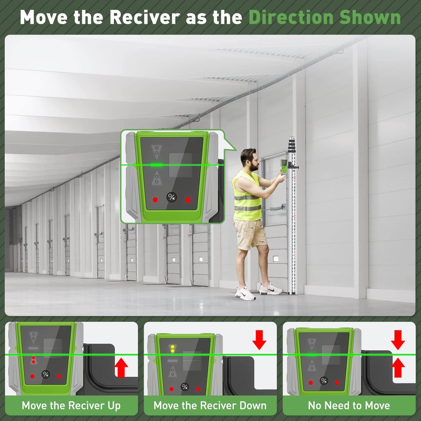 Huepar LR8RG - Laser Detector/Line Laser Receiver