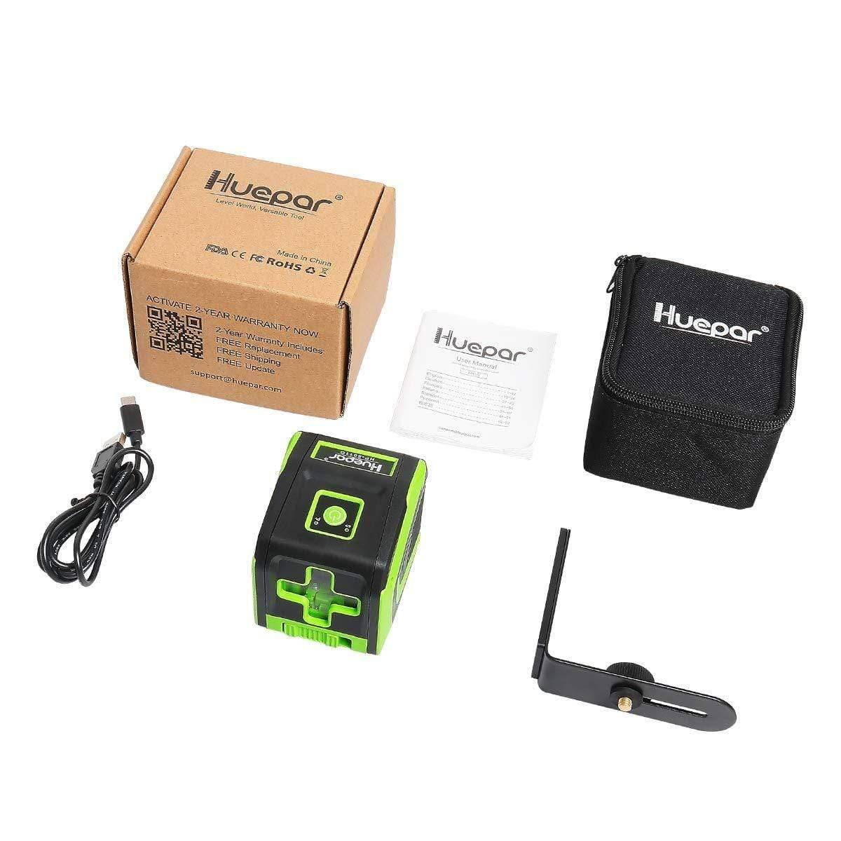 Huepar 5011G - Green Portable Line Laser with Pulse Mode & 360° Magnetic Rotating Base - HUEPAR UK