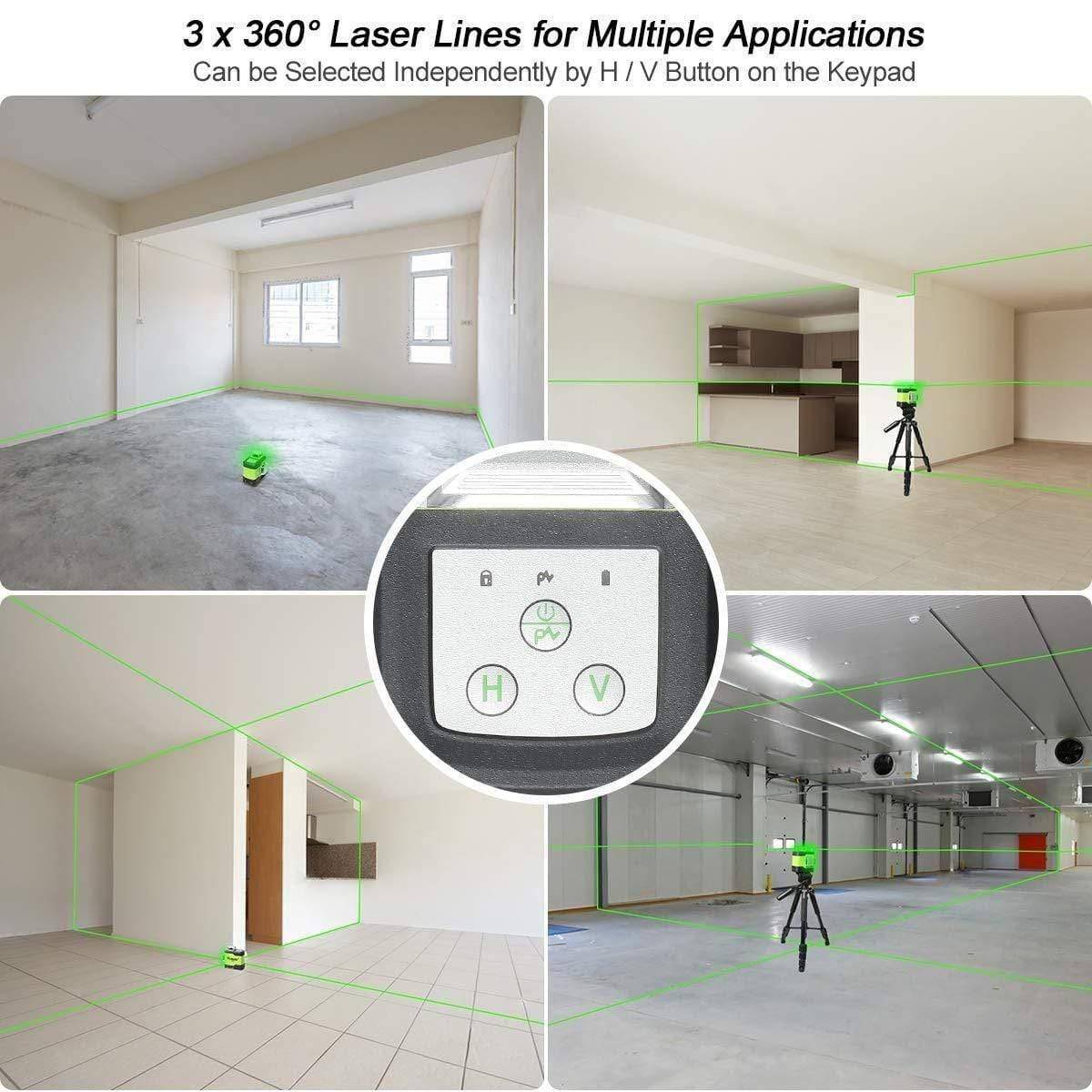 Huepar 503CG - 3D Green Beam Cross Line Self-Leveling Laser Level - HUEPAR UK