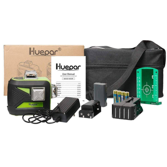 Huepar 603CG - 3D Green Beam Self-Leveling 3 X 360° Laser Level - HUEPAR UK
