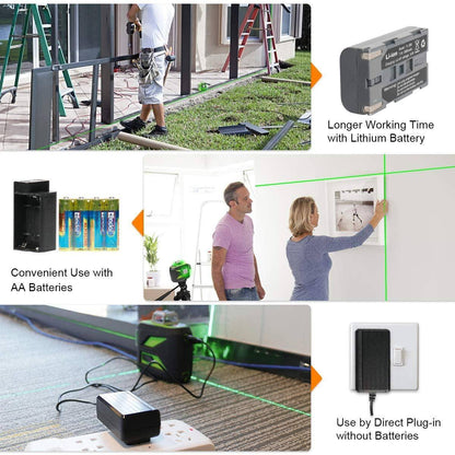 Huepar 603CG-BT - 3 x 360° Green Beam 3D Laser Level with Bluetooth Connectivity - HUEPAR UK