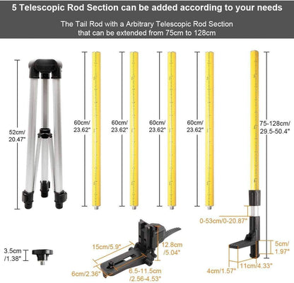 Huepar 603LP - 3X 360° Cross Line Self Leveling Laser Level Green with Bluetooth, Triple Power Supply - HUEPAR UK