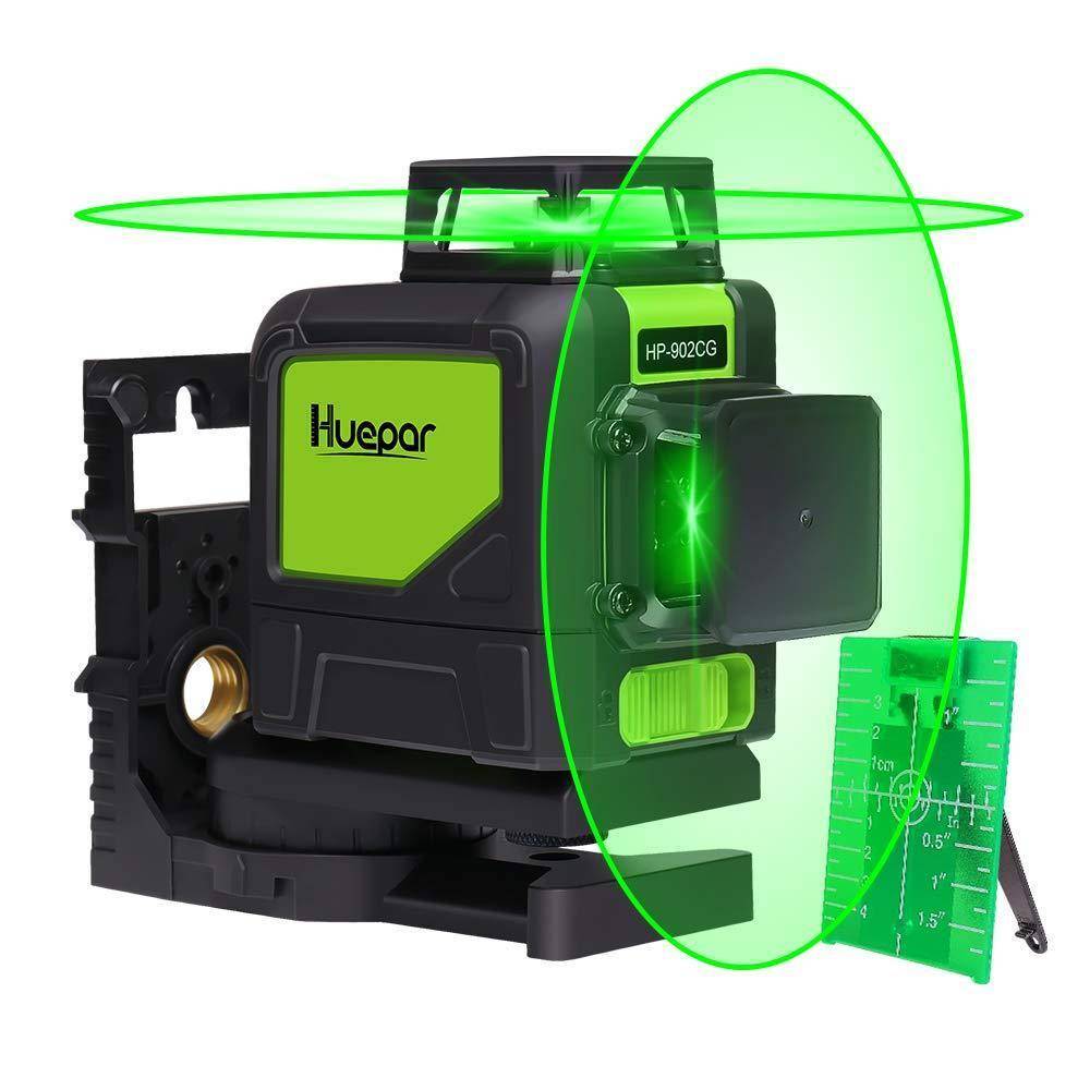Huepar 902CG - Self-Leveling 360-Degree Cross Line Laser Level with Pulse Mode and Magnetic Pivoting Base - HUEPAR UK