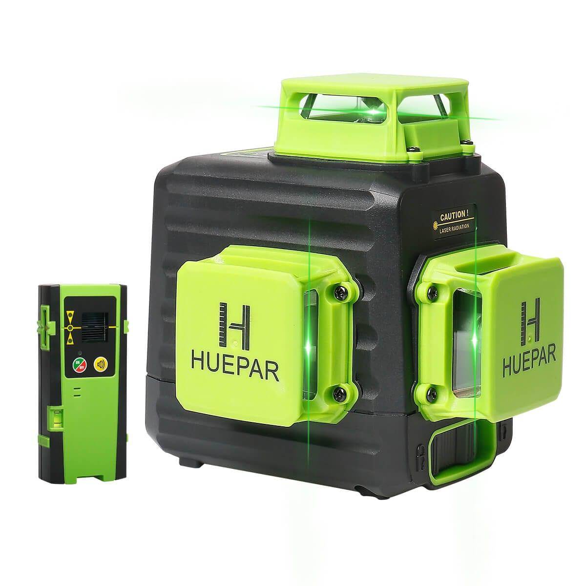 Huepar B03CG Pro - 3 x 360° Green Beam Cross Line Self-leveling Laser Level with Hard Carry Case - HUEPAR UK