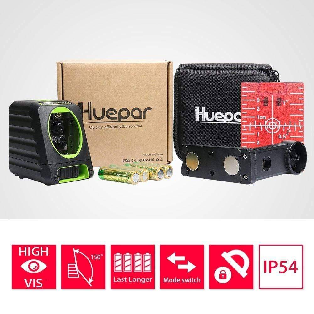 Huepar BOX1R - Self-Leveling Laser Level 150ft Outdoor Cross Line Laser - HUEPAR UK