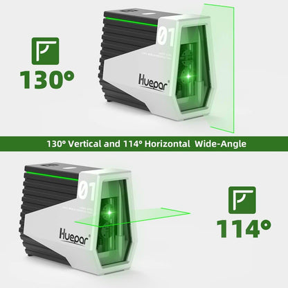 Huepar E011G - Green Beam Cross Line Self-leveling Laser Levels Tool with Motion Sensor & Li-ion Battery - HUEPAR UK