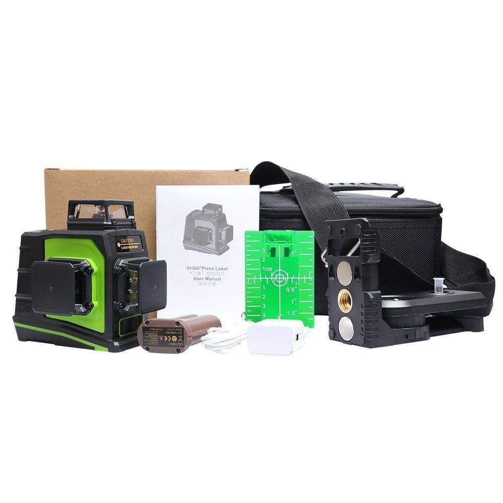 Huepar GF360G - 3D Green Beam Self-Leveling Laser Level with Magnetic Pivoting Base - HUEPAR UK