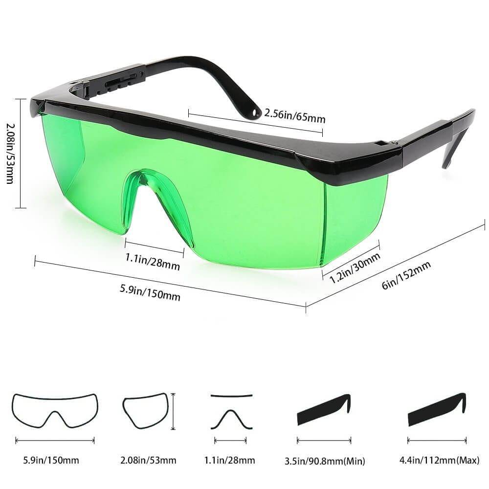 Huepar GL01G - Green Laser Adjustable Eye Protection Glasses - HUEPAR UK