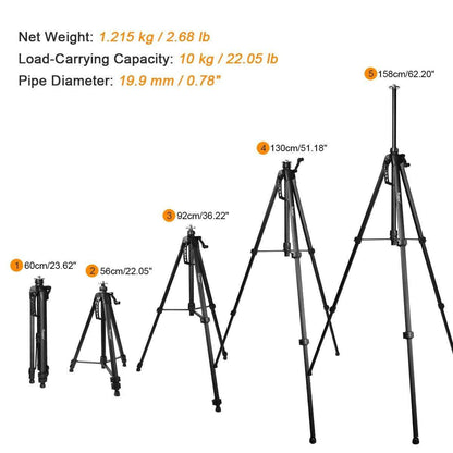 Huepar TPD16 - 1.6m Flat Head Aluminum Tripod Adjustable - HUEPAR UK