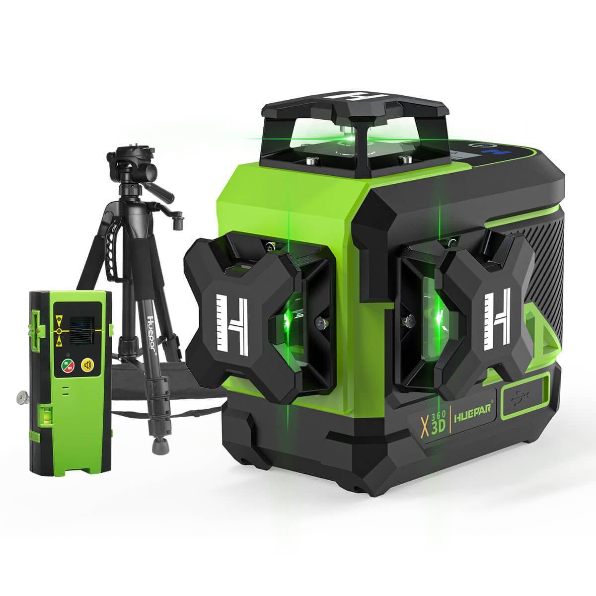 Huepar Z03CG - 3D Green Beam 12 Lines Laser Self Leveling Levels with Bluetooth & Remote Control. - HUEPAR UK